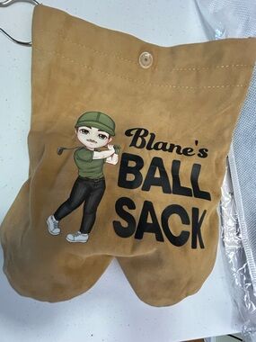 Personalized “Blane’s Ball Sack” Golf Ball Pouch - Tan